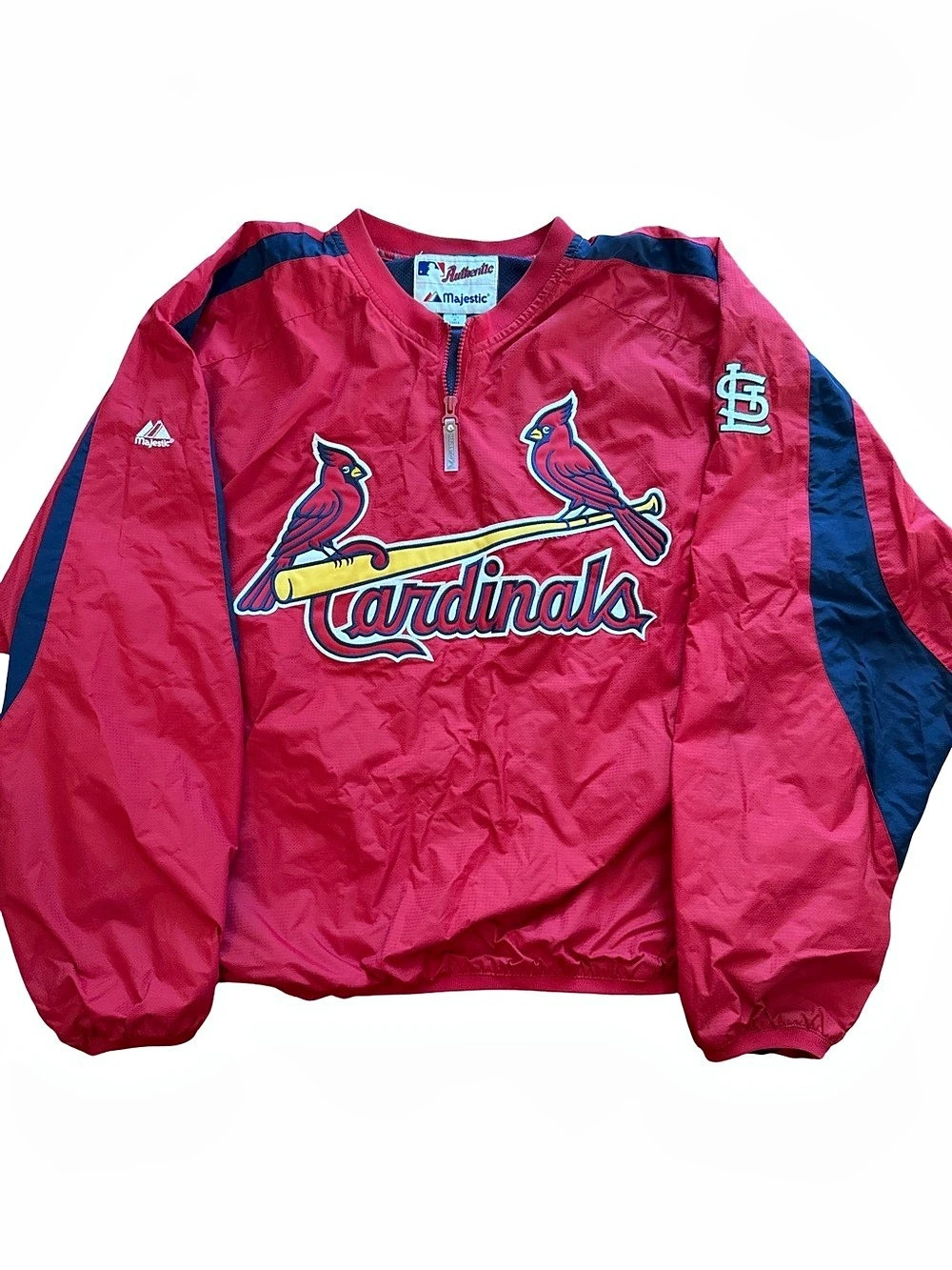 Vintage St Louis Cardinals MLB Men’s Zip Pullover Size XL Majestic Baseball